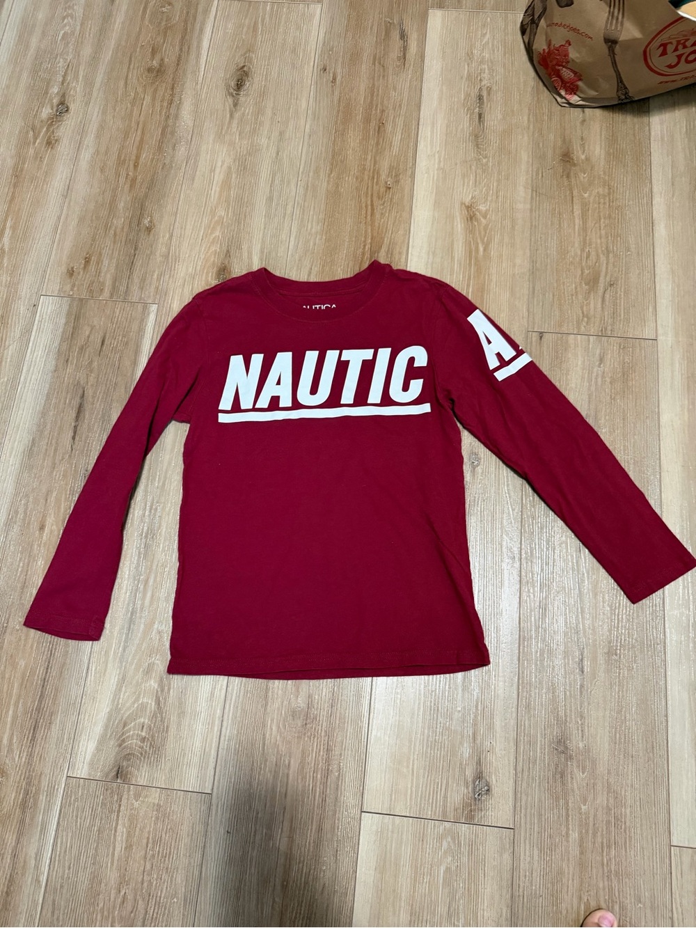 Nautica Kids Long-Sleeve Crewneck Shirt - Berry Red with White Logo